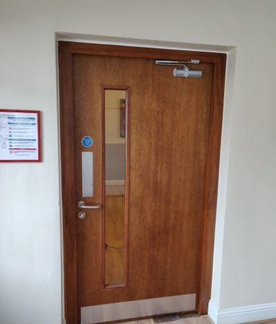 FD60 Oak Veneer Finish Fire Door with vision panel(Dublin)