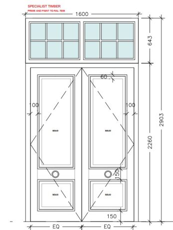 Bespoke Front Door architects drawing Bespoke Front Door architects drawing